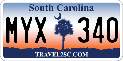 SC license plate MYX340