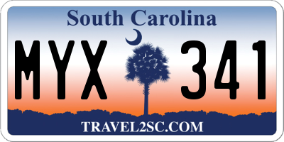 SC license plate MYX341