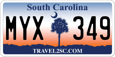 SC license plate MYX349