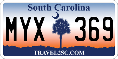 SC license plate MYX369