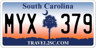 SC license plate MYX379
