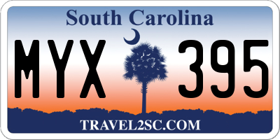 SC license plate MYX395