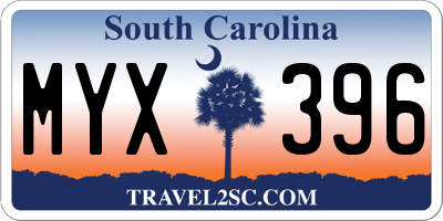SC license plate MYX396