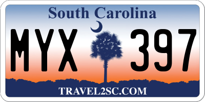 SC license plate MYX397