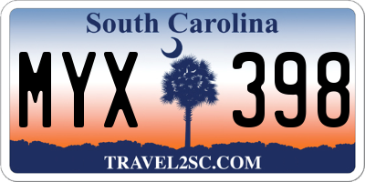 SC license plate MYX398