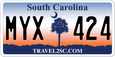SC license plate MYX424