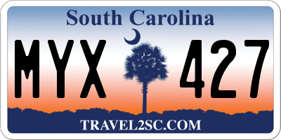 SC license plate MYX427