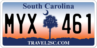 SC license plate MYX461