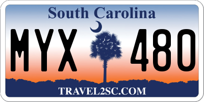 SC license plate MYX480