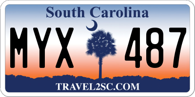 SC license plate MYX487