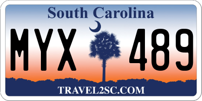 SC license plate MYX489