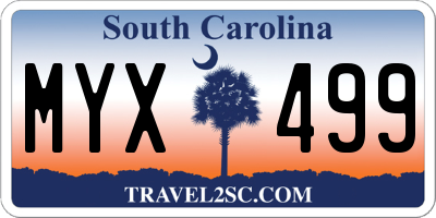 SC license plate MYX499