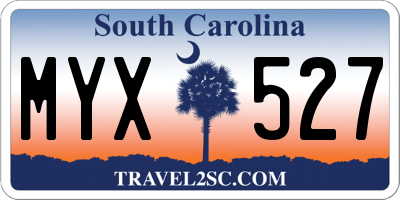 SC license plate MYX527