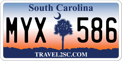 SC license plate MYX586