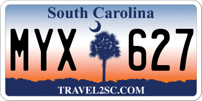 SC license plate MYX627