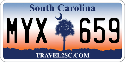 SC license plate MYX659