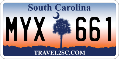 SC license plate MYX661