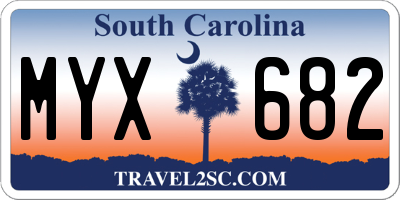 SC license plate MYX682