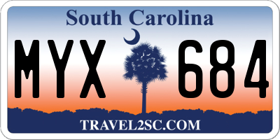SC license plate MYX684