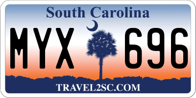 SC license plate MYX696