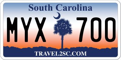 SC license plate MYX700