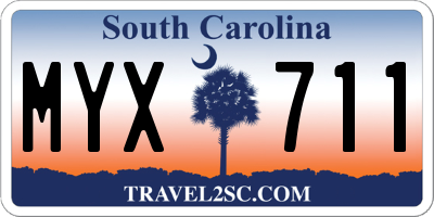 SC license plate MYX711