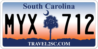 SC license plate MYX712