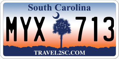 SC license plate MYX713