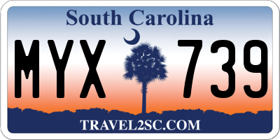 SC license plate MYX739