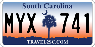 SC license plate MYX741