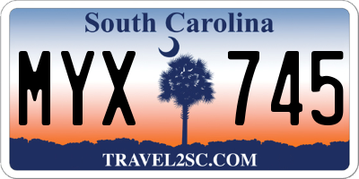 SC license plate MYX745