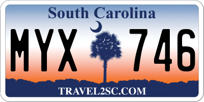 SC license plate MYX746
