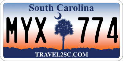 SC license plate MYX774