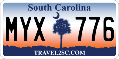 SC license plate MYX776