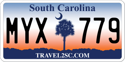 SC license plate MYX779