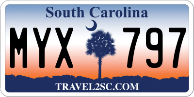 SC license plate MYX797
