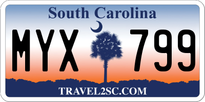 SC license plate MYX799