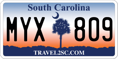 SC license plate MYX809