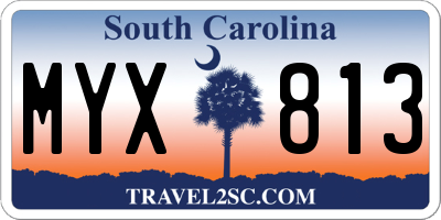 SC license plate MYX813