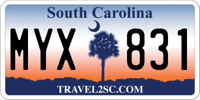 SC license plate MYX831