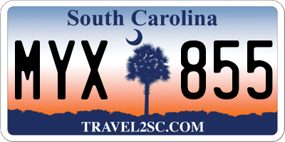 SC license plate MYX855