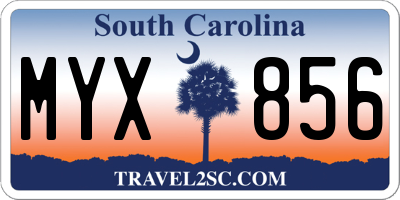 SC license plate MYX856