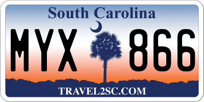 SC license plate MYX866