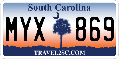 SC license plate MYX869