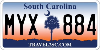 SC license plate MYX884