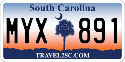 SC license plate MYX891