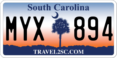 SC license plate MYX894