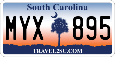 SC license plate MYX895
