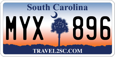 SC license plate MYX896