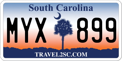 SC license plate MYX899